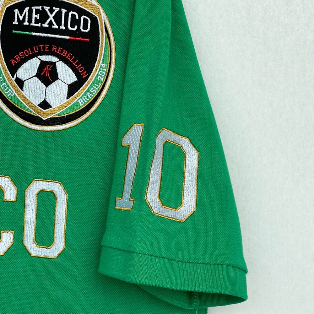 Absolute Rebellion Polo Word Cup Brasil 2014 Mexico Short Sleeve Stretch - Picture 9 of 16